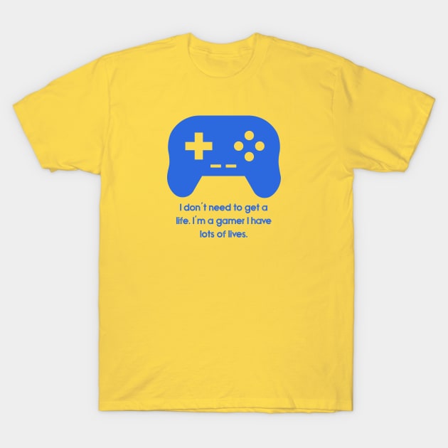 Video Game Controller blue T-Shirt by ICONZ80